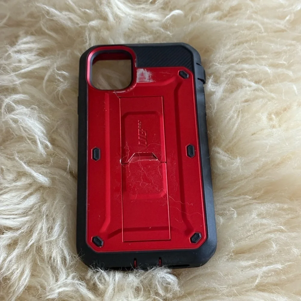 Red and Black Protective Phone Case with Stand